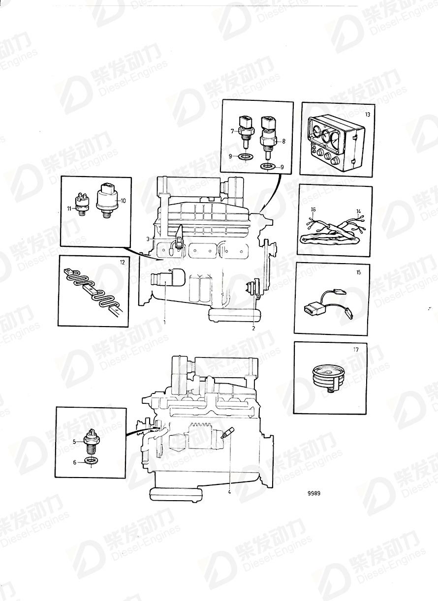 volvo penta Cable block 862489 Drawing volvo penta Cable block 862489 Drawing